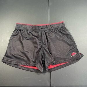 Arkansas Razorbacks mesh XL athletic shorts black red logo basketball gym run